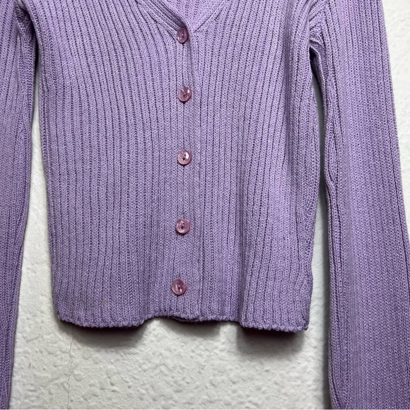 Pretty Little Thing V Neck Long Sleeve Ribbed Cardigan - Picture 2 of 7